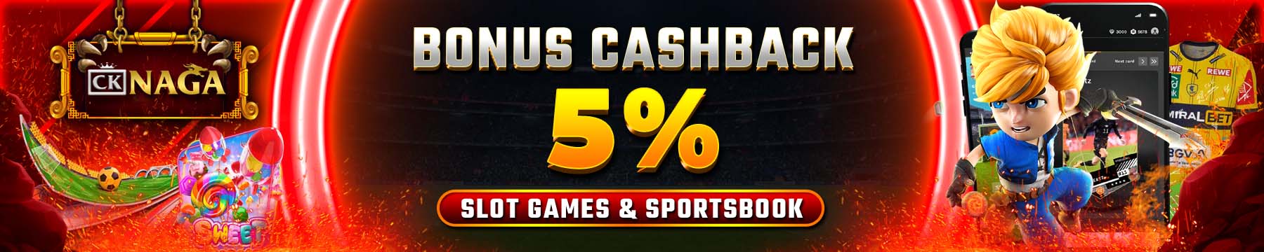 cashback kekalahan  5%